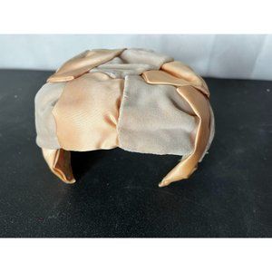 Vintage 1920s Gatsby Turban Hat Head Wrap Knit Pleated Knotted Pink